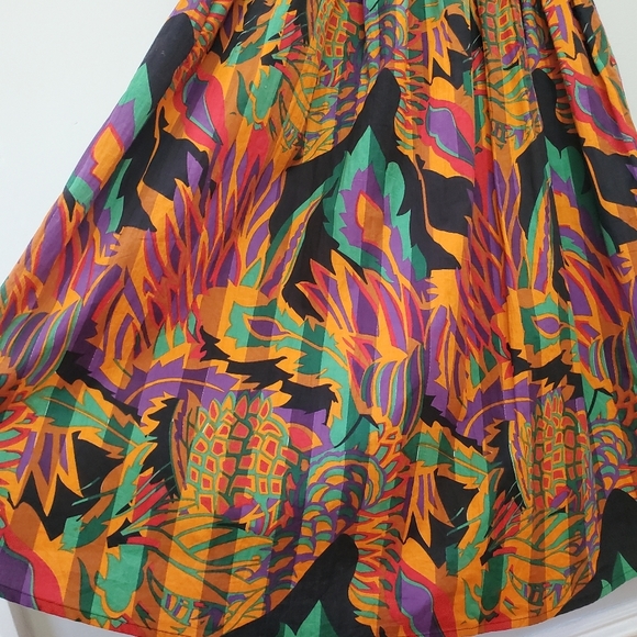 House OF HARLOW 1960 Meadow Print Ballon Sleeve Smoked Waist Midi Dress sz Large - Picture 12 of 15